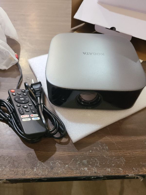 Photo 1 of [Short Throw/Built in Apps] Projector 4K with WiFi and Bluetooth, 2000ANSI TOF Auto Focus Keystone Smart Projector for Dolby Audio Home Theater Movie, Kogata Outdoor Projector Portable Ceiling Gray