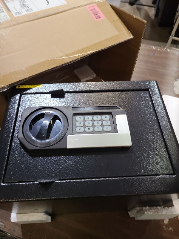 Photo 1 of 1.2 Cub Small Fireproof Safe for Home, Personal Fire Safe Box with Digital Keypad Key and Removable Shelf, Small Security Box for Money Firearm Medicine Valuables