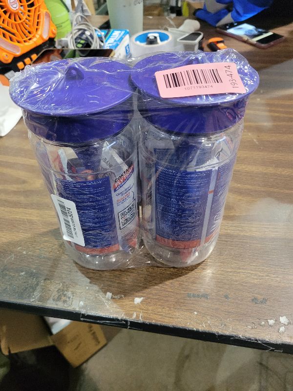 Photo 1 of 2 Fly Traps Outdoor Fly Trap for Patio with 4 Non-Toxic Dissolvable Bait Refills. Reusable Hanging Bug Catcher Killer for All Filth Flies for Outside Bug Control Yard Ranch. Hanging Chains Included.
