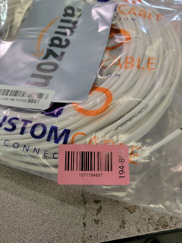 Photo 1 of 18 Gauge Wire (18 AWG) – 2 Conductor Stranded Copper Shielded Cable – 18/2 Home Electrical Wire – Low Voltage Up to 300V – CMP/CL3P Low Smoke Plenum Jacket – USA Made (100ft - White)