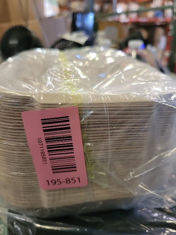 Photo 1 of [50 COUNT]Harvest Pack 6 X 6" Compostable Clamshell Take Out Food Containers, PFAS FREE Square To go Containers with Lids, Heavy-Duty Disposable Bagasse Bento Cake Box, Eco-Friendly Sugarcane Fibers