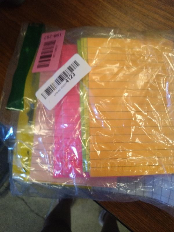 Photo 1 of (15 Pads) Lined Sticky Notes 4x6 in Post, 7 Bright Colors with Lines Self-Stick Note Pad it, Strong Adhesive, Big Rectangular Sticky Pads for Office, Home, School, Meeting