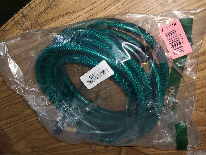 Photo 1 of 15FT Lightweight PVC Garden Hose: 1/2 Inch Flexible Hose with 3/4 Inch GHT and Shut Off Valve - Leak-Proof Design with Washers and Repair Connector for Small Yard Car Washing
