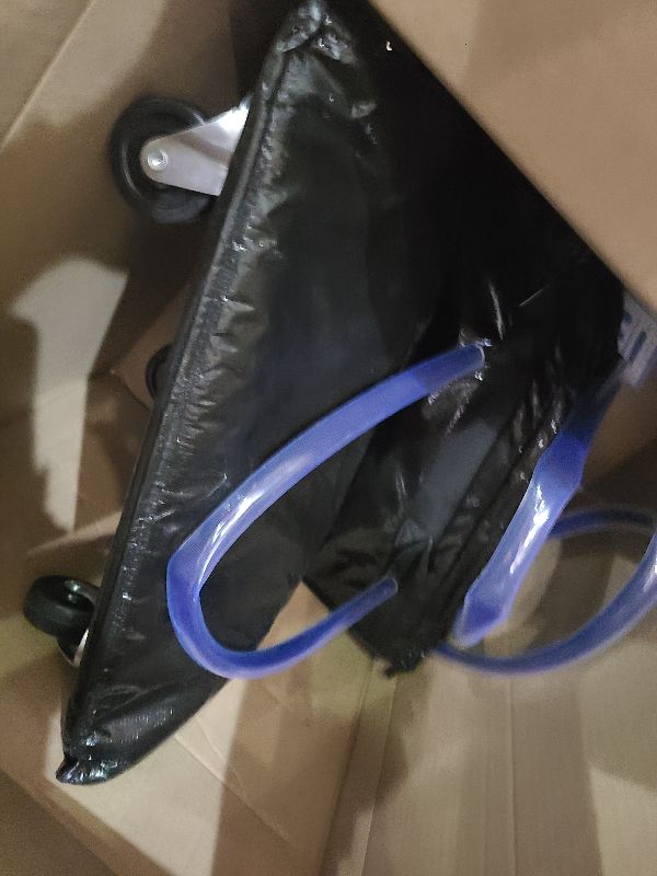 Photo 1 of (Large, Black) Reusable Grocery Bag on 5 Wheels, Foldable Rolling Tote Carries Up to 110lb Shopping Trolley, Rolling Bag with 3 Handles, Zipper Clouser Rolling Tote Bag with Wheels for Laundry