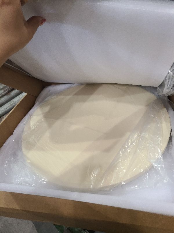 Photo 1 of 16 inch Baking Stone For Oven - Round Pizza Stone with Handles and Dough Tool - Baking Stone for Bread - Pizza Stones for Oven and Grill - Cooking Gifts for Food Lovers