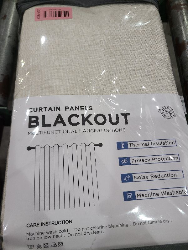Photo 1 of 100% Blackout Shield Linen Textured Total Blackout Curtains for Bedroom 84 Inches Long, Back Tab/Rod Pocket Living Room Drapes, Thermal Insulated Blackout Curtains 2 Panels Set, 50" W x 84" L, Cream
