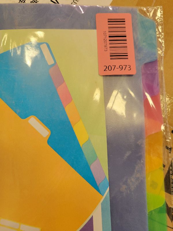 Photo 1 of 16 PCS 8 Tab Binder Dividers for 3 Ring Binder,Thicken, Write & Erase Reusable Waterproof Plastic Binders for School & Office Files, 2 Set, Extra 40 Labels