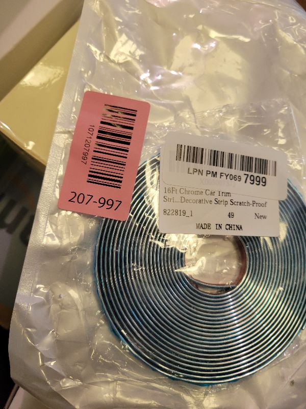 View 2 of 16Ft Chrome Car Trim Strip Self-Adhesive Chrome Tape Chromes Window Trim Universal Door Edge Guards for Bumper Window Door Body Side Decorative Strip Scratch-Proof