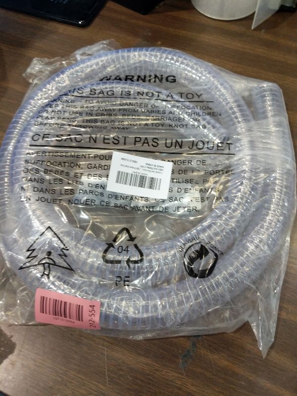 Photo 1 of 1"id-5ft PVC Reinforced Tubing Steel Wire Suction Flexible Hose Vinyl Tubing Heavy Duty PVC Vacuum Hose Drain Fuel Oil Gas Water for Marine Bilge Pump Pond Spa