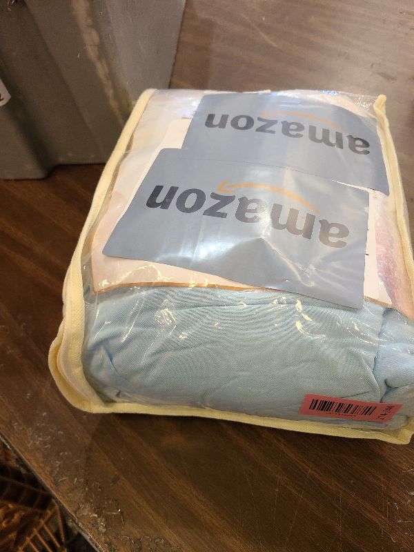 Photo 1 of 2 Packs Baby Blue Table Clothes for 6 Foot Rectangle Tables, One-Piece Wrinkle Resistant Stretch Spandex Table Covers with Skirt for Event Banquet Wedding Birthday Party