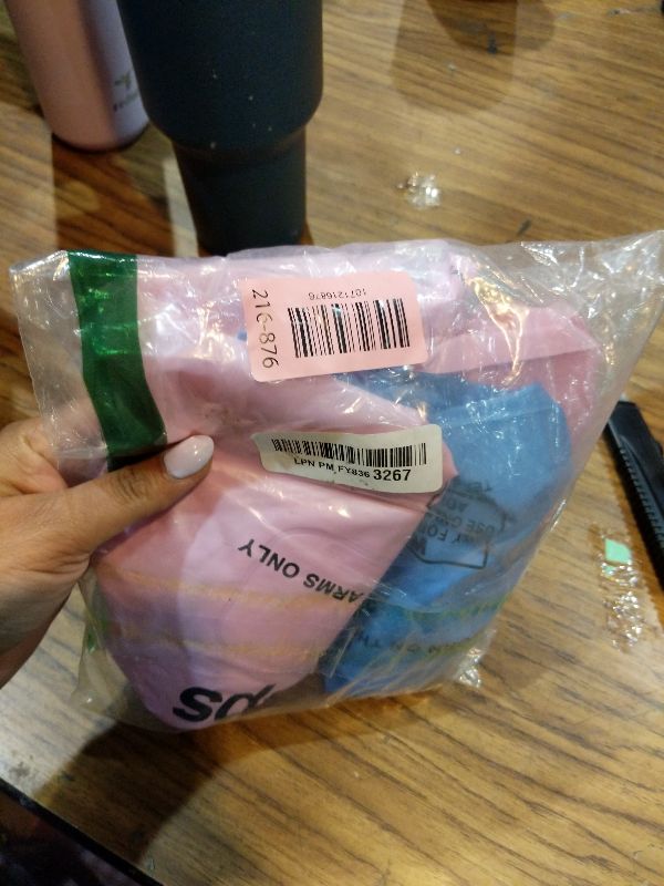 Photo 1 of 4 Pcs Arm Floaties Inflatable Swim Arm Bands Floater Sleeves Swimming Rings for Kids Toddlers and Adults?Pink Blue?