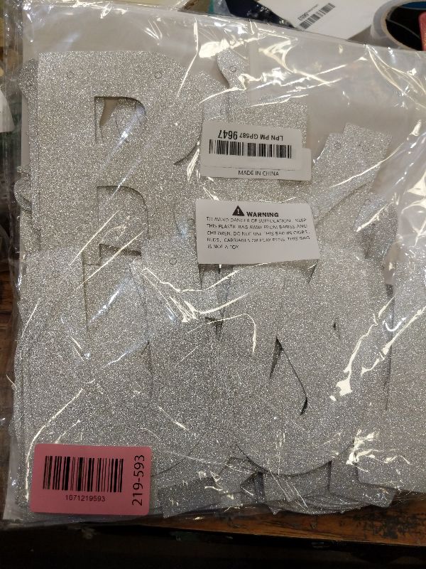 Photo 1 of 131 PCS Custom Banner Glitter DIY Letter Banners Personalized Banner for Birthday Congratulations Wedding Party Silver