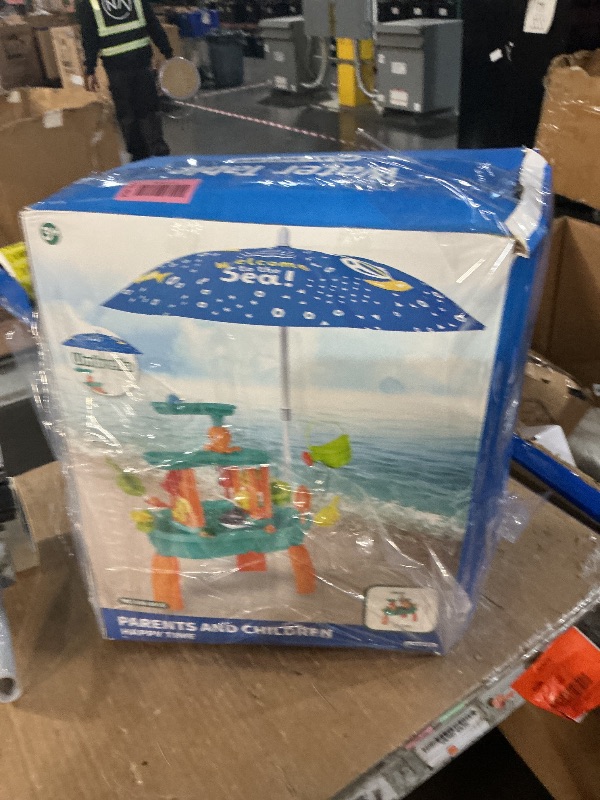 Photo 1 of ***MISSING PARTS***
Handwell Toddler Water Table, Auto Water-Absorbing 3-Tier Kids Water and Sand Activity Table with Umbrella & 20PCS Water Toy Accessories, Outdoor Water Play Toys Sensory Playset Summer Gift for Age 3+