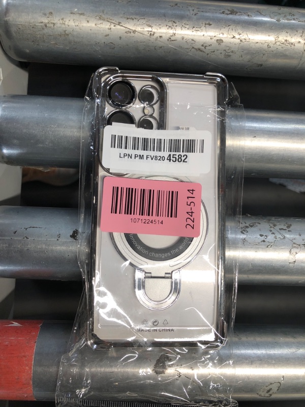 Photo 1 of [Compatible with Magsafe ] Kickstand Case for Samsung Galaxy S24 S23 S22 Ultra Plus Note20Ultra [with Camera Lens Protector] Magnetic Holder Millitary Cover (Silver,for Samsung S25 Ultra)