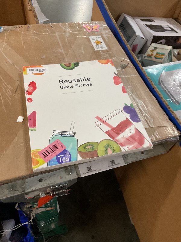 Photo 1 of [12 Pcs] Reusable Glass Straws Shatter Resistant - Replacement Glass Straws for Stanley 40 oz 30 oz 20 oz Tumbler 12" x 10mm and 9" x 10mm Each Including 3 Straight and 3 Bent with 2 Cleaning Brush