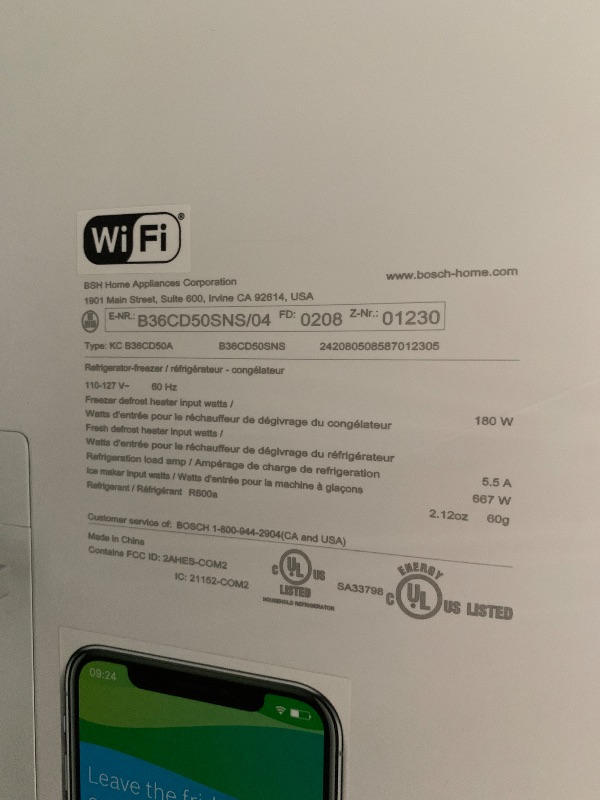 View 8 of ***BROKEN PLASTIC NOT GLASS FOR PARTS ONLY***
Bosch® 500 Series 36 in. 21.6 Cu. Ft. Stainless Steel Counter Depth French Door Refrigerator