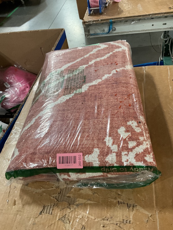 Photo 1 of *** package is damaged, but not product **
ReaLife Rugs Machine Washable Area Rug - Living Room Bedroom Bathroom Kitchen Entryway Office - Padded Low Pile Stain Resistant Premium - Moroccan Diamond Tribal - Jax - Orange 4' x 6'