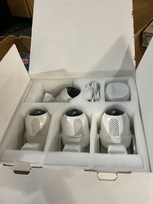 Photo 1 of *** package is damaged, but product is fine ** Security Cameras Wireless Outdoor, No Monthly Fee Solar Camera Outdoor Wireless, 4-Camera 2K Home Security Camera System with Base Station, Local Storage, PIR Motion Detection, Color Night Vision