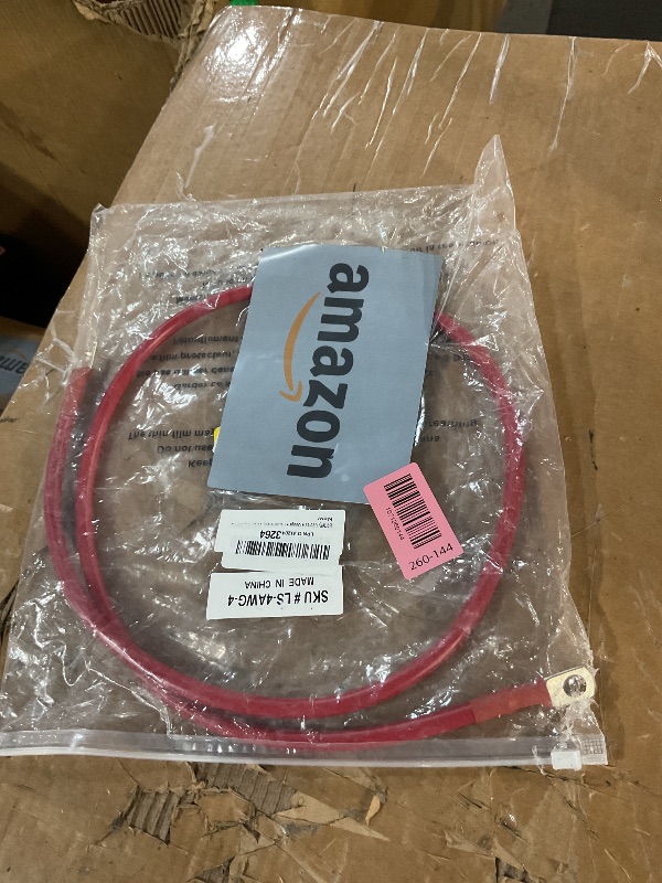 View 2 of * only comes with the red one **
LEESKY 4AWG Battery Cables 4 Gauge 4 Feet Pure Copper Battery Inverter Cables 3/8 Inch Terminals for Golf Cart, Power Inverter, Solar, RV, Marine