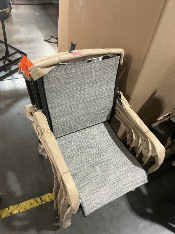 Photo 1 of 	EROMMY Outdoor Dining Chair Set Of 4, Stackable Dining Chairs For Outside