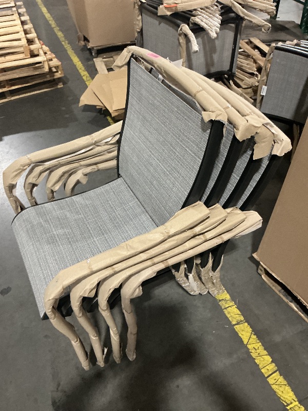 Photo 1 of 	EROMMY Outdoor Dining Chair Set Of 4, Stackable Dining Chairs For Outside