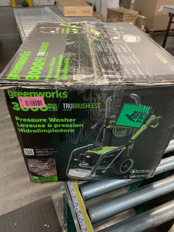 Photo 1 of ***MISSING PARTS***
Greenworks Pro Brushless 3000 PSI (CSA Certified) 2.0 GPM Max / 1.1 GPM Electric Pressure Washer (Foldable Handles, Rugged Steel Frame, 25 FT Hose, 35 FT GFCI Power Cord)
