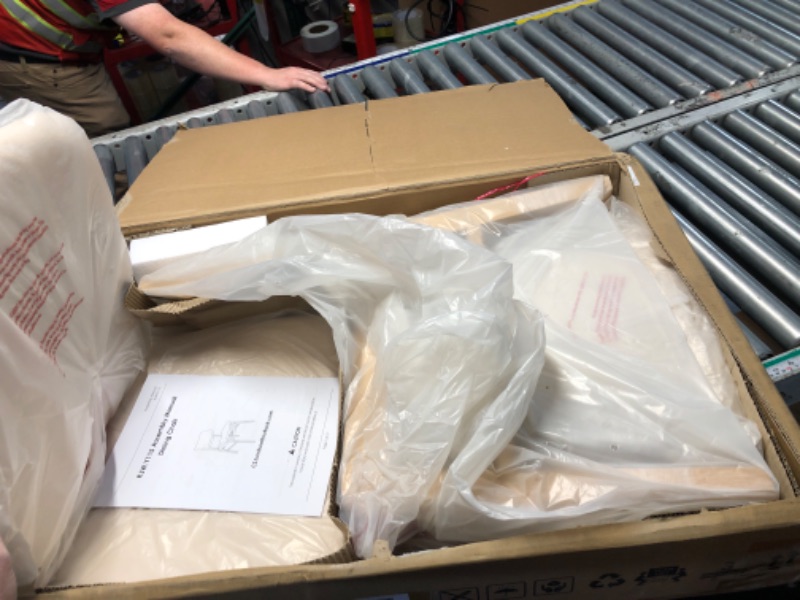 Photo 1 of ***PARTIAL SET - PRICE ADJUSTED** Single Chair Only ***** KISLOT Wooden Dining Chairs Set of 6, Upholstered Modern Dining Room Chairs, Solid Oak Wood Kitchen Chairs with Soft Cushion Backrest for Farmhouse, Restaurant, Café (Cream Fabric & Original Color)