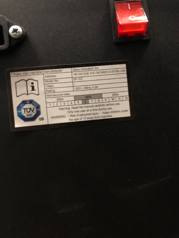 Photo 1 of ***MISSING POWER CABLE*** Fitvids Stair Stepper Machine, Commercial Grade Stair Climber with 15 Resistance Levels, Continuous Stair Stepping Machine for Cardio and Lower Body Workouts, LED Screen, Exercise Machine for Home Gym