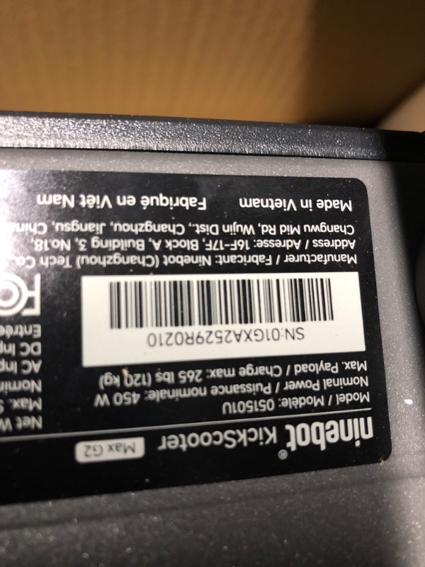 Photo 1 of ***DAMAGED - SEE NOTES/PICTURES*** Segway Ninebot MAX G2 Electric KickScooter, Power by 1000W Motor, Up to 43 Miles Range and 22MPH, w/t 10-inch Tires , Dual Brakes & Suspension, Electric Scooter for Adults, UL-2272 Certified
