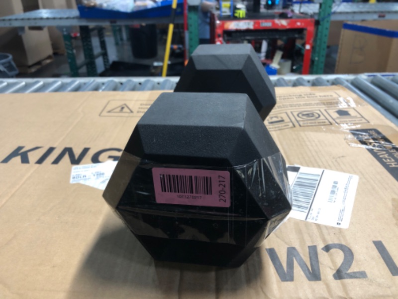 Photo 1 of ***MISSING PARTS***Fitvids Rubber Encased Hex Dumbbell, Hand Weights Set of 2 with Anti-Slip Cast Iron Grip for Strength Training, 25 LB Pair