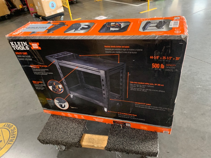 Photo 1 of ***Damaged***
Klein Tools 54831MB MODbox Utility Cart, 2-Shelf Heavy Duty Rolling Tool Cart, 500-Pound Capacity, 6-Inch Wheels, for Jobsite, Warehouse