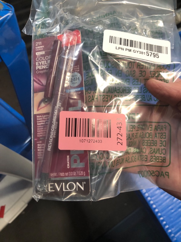 Photo 1 of REVLON ColorStay Pencil Waterproof Eyeliner, Smudge-Proof, Eye Makeup with Built-In Sharpener, 211 Cherry, 0.01 oz