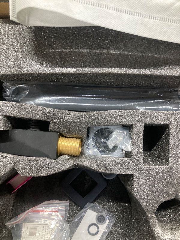 Photo 1 of ***MISSING PARTS -SELLING AS IS *** RUMOSE Matte Black Rainfall Shower System Fixture 12 Inch High Pressure Square Shower Head with 2 in 1 Handheld Spray Wall Mount Brass Bathroom Shower Faucet Set with cUPC Certified Rough-in Valve