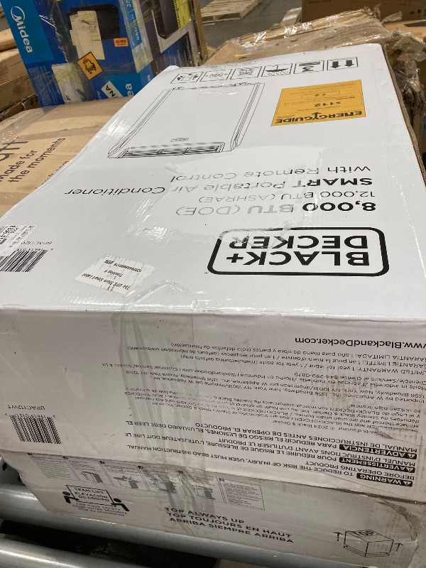 Photo 1 of ***MISSING PARTS***BLACK+DECKER Smart Portable Air Conditioner, 12,000 BTU for Rooms up to 550 Sq. Ft., Smart Portable AC with Follow Me Remote and Window Kit, BPACT12WT, White