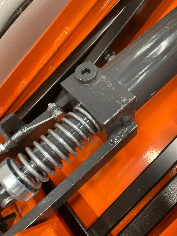 Photo 1 of *Used/Scratches* Garvee Hydraulic Lift Table Cart, 1100lbs Capacity 35.4" Lifting Height, Manual Single Scissor Lift Table with 4 Wheels and Non-Slip Pad, Hydraulic Scissor Cart for Material Handling, Orange