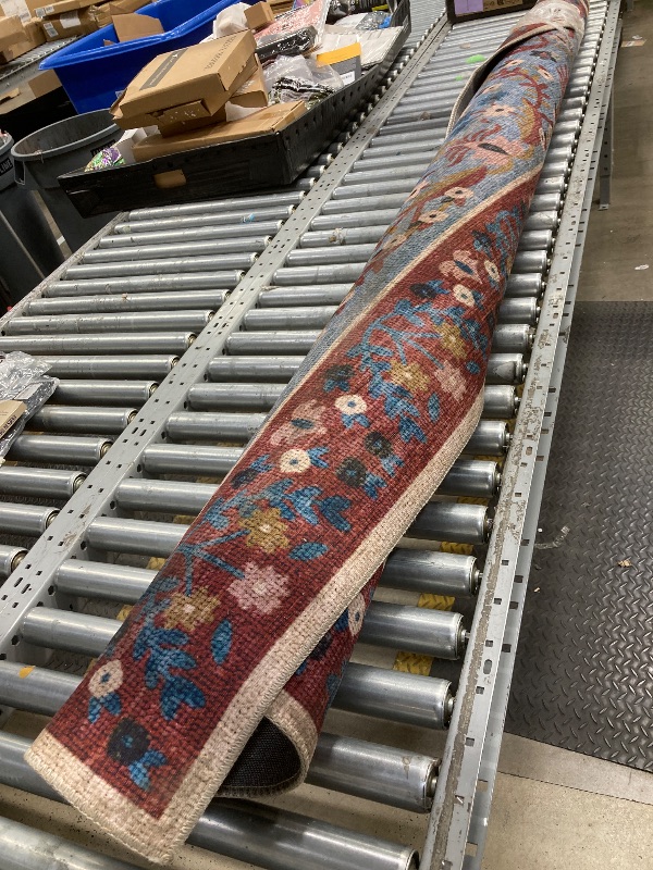 Photo 1 of *USED/DIRTY* Loloi Rifle Paper Co. Canopy Collection CNP-03 Red/Blue 7'-6" x 9'-6" Area Rug