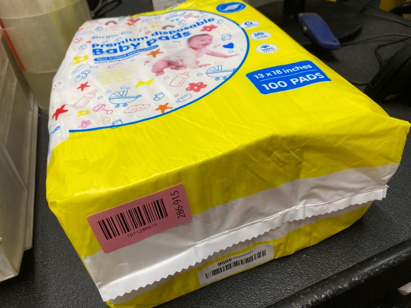 Photo 1 of *Bag damaged* Baby Disposable Changing Pads 100 Count Incontinence Underpad Diaper Changing Liners Quick Absorb Soft Breathable Waterproof Leak Proof 13x18in