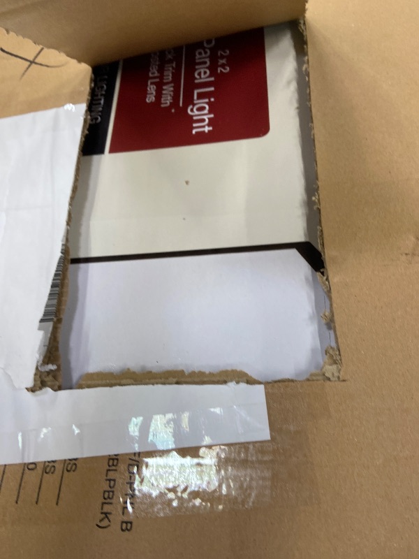 Photo 1 of **HAS DENTS ON SIDE***1-Pack 2 ft. x 2 ft. White Integrated LED Flat Panel Troffer Light Fixture at 3000 Lumens, 4000K Bright White EST VALUE 24.88