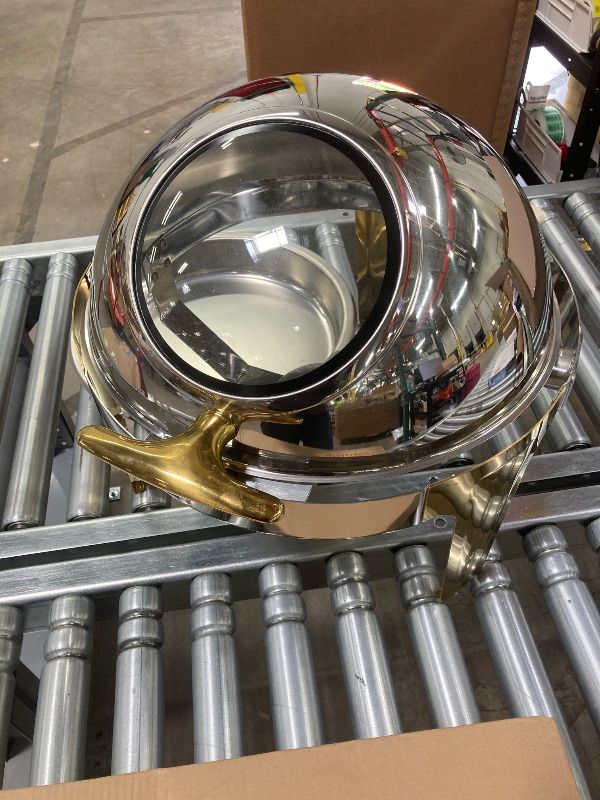 Photo 1 of ***MISSING PIECE -SELLING AS PARTS ONLY*** ROVSUN Chafing Dish Buffet Set,6 Quart Roll Top Stainless Steel Chafer, NSF Round Set with Food Pan, Water Pan  for Wedding, Parties, Banquet, Catering Events
