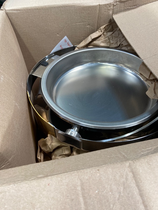 Photo 1 of ***MISSING PIECE -SELLING AS PARTS ONLY*** ROVSUN Chafing Dish Buffet Set,6 Quart Roll Top Stainless Steel Chafer, NSF Round Set with Food Pan, Water Pan  for Wedding, Parties, Banquet, Catering Events