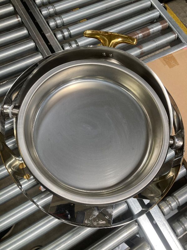 Photo 1 of ***MISSING PIECE -SELLING AS PARTS ONLY*** ROVSUN Chafing Dish Buffet Set,6 Quart Roll Top Stainless Steel Chafer, NSF Round Set with Food Pan, Water Pan  for Wedding, Parties, Banquet, Catering Events