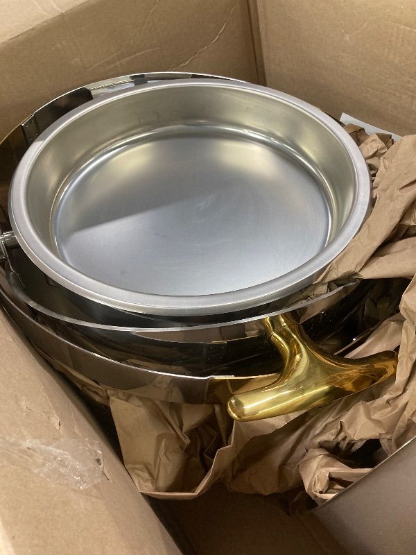 Photo 1 of ***MISSING PIECE -SELLING AS PARTS ONLY*** ROVSUN Chafing Dish Buffet Set,6 Quart Roll Top Stainless Steel Chafer, NSF Round Set with Food Pan, Water Pan  for Wedding, Parties, Banquet, Catering Events