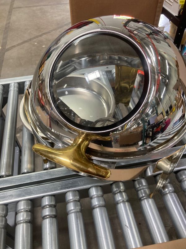 Photo 1 of ***MISSING PIECE -SELLING AS PARTS ONLY*** ROVSUN Chafing Dish Buffet Set,6 Quart Roll Top Stainless Steel Chafer, NSF Round Set with Food Pan, Water Pan  for Wedding, Parties, Banquet, Catering Events