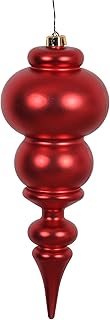 Photo 1 of **SET OF 2***14" Matte Finial Ornament, Shatterproof Plastic, UV Resistant Christmas Tree Decoration, Red