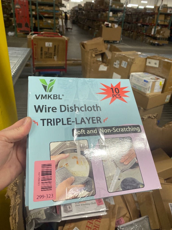 Photo 1 of **2 PACKAGES**VMKBL 12 Pcs New Upgraded 3 Layers Non Scratch Wire Dishcloth, Multipurpose Wire Dishwashing Rags, Wet & Dry for Cookware, Sinks, Dishes, Stoves & Fireplaces (7.87 x 7.87-12pcs)