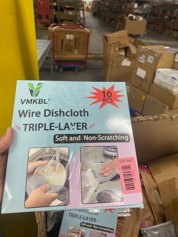 Photo 1 of **2 PACKAGES**VMKBL 12 Pcs New Upgraded 3 Layers Non Scratch Wire Dishcloth, Multipurpose Wire Dishwashing Rags, Wet & Dry for Cookware, Sinks, Dishes, Stoves & Fireplaces (7.87 x 7.87-12pcs)