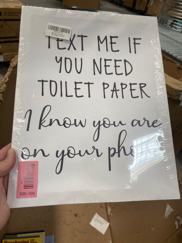 Photo 1 of **SIMILAR**Funny Bathroom Print - Text If You Run Out of TP - 8x10 Unframed
