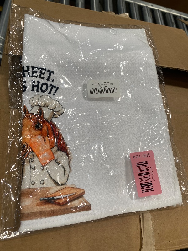 Photo 1 of **HORSE, NOT COW**Shrago Funny Chef Highland Cow Kitchen Towels, Highland Cow Gifts for Women Men Dish Tea Towels, Humorous Holy Sheet That's Hot Decorative Hand Towel, 16x24 Inch