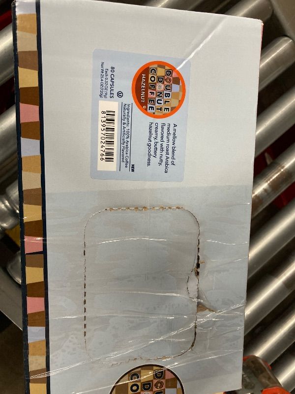Photo 1 of **BB 9/24/2027***Double Donut Coffee Flavored Coffee Pods, Caffeinated Hazelnut Coffee Pods for Keurig K Cups Machines, Medium Roast, 80 Count (Pack of 1)