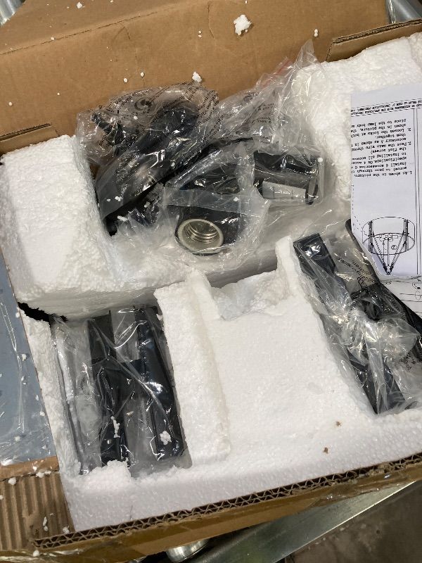 Photo 1 of ***MISSING ONE GLASS HALF ROUND -SELLING AS INCOMPLETE PARTS ONLY***
Febeleven 5-Lights Modern Glass Drum Chandelier Light Fixture 19.29" Black Pendant Light Over Table Adjustable Hanging Light Fixtures for Dining Room Kitchen Island and Foyer